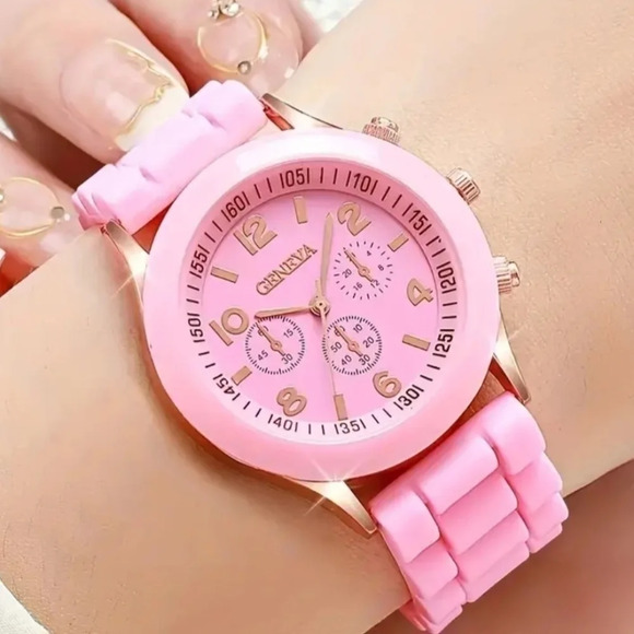 Geneva Accessories - NEW GENEVA Ladies Watch Fresh Battery Creamy Pink Strap Large Dial Fits to 7.5”